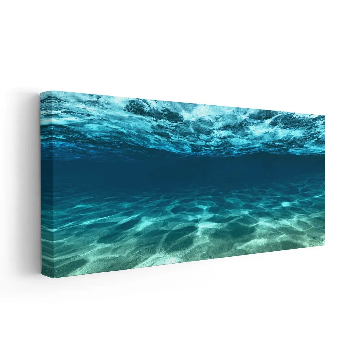 Underwater ocean wall art canvas, a beautiful ocean wave print for nautical-themed interiors.