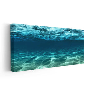 Underwater ocean wall art canvas, a beautiful ocean wave print for nautical-themed interiors.