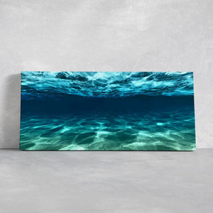 Ocean-themed wall art with vibrant underwater life, a unique ocean photography print for coastal-inspired homes.