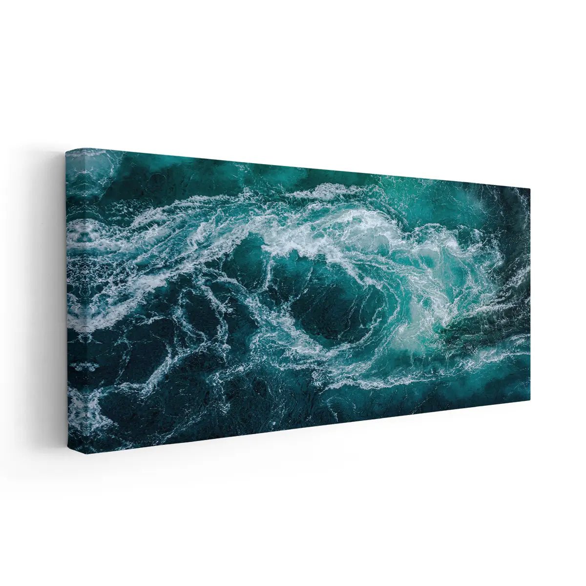 Coastal wall decor featuring vibrant and dynamic ocean waves.