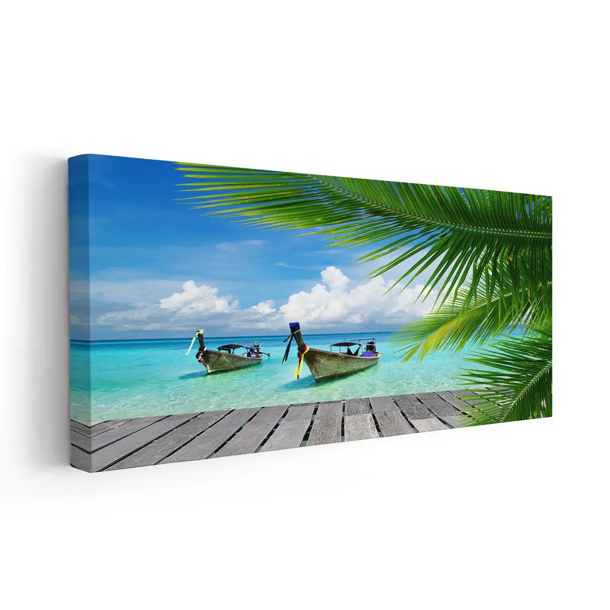 Coastal photography print of a scenic beach dock, enhancing your coastal home decor.