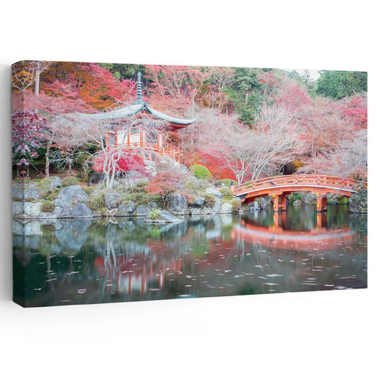 Japanese Garden Bridge Wall Art Canvas