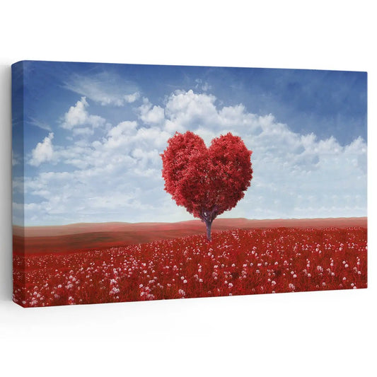 Heart Tree Meadow Wall Art Canvas