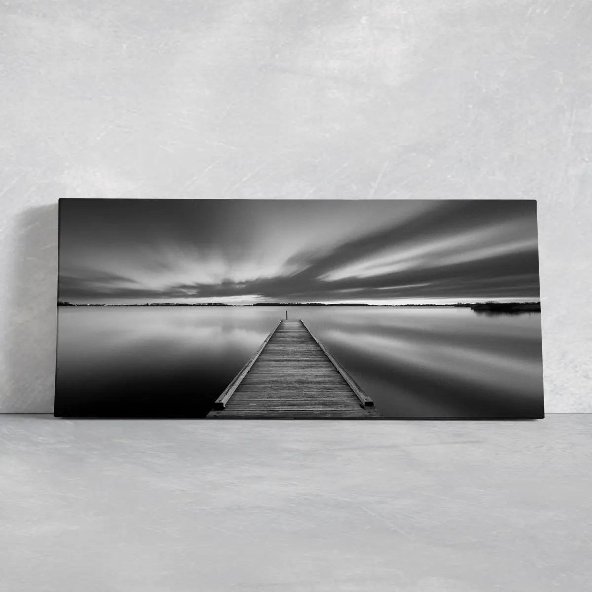 Ocean framed prints showcasing a serene pier scene, enhancing ocean-themed decor.