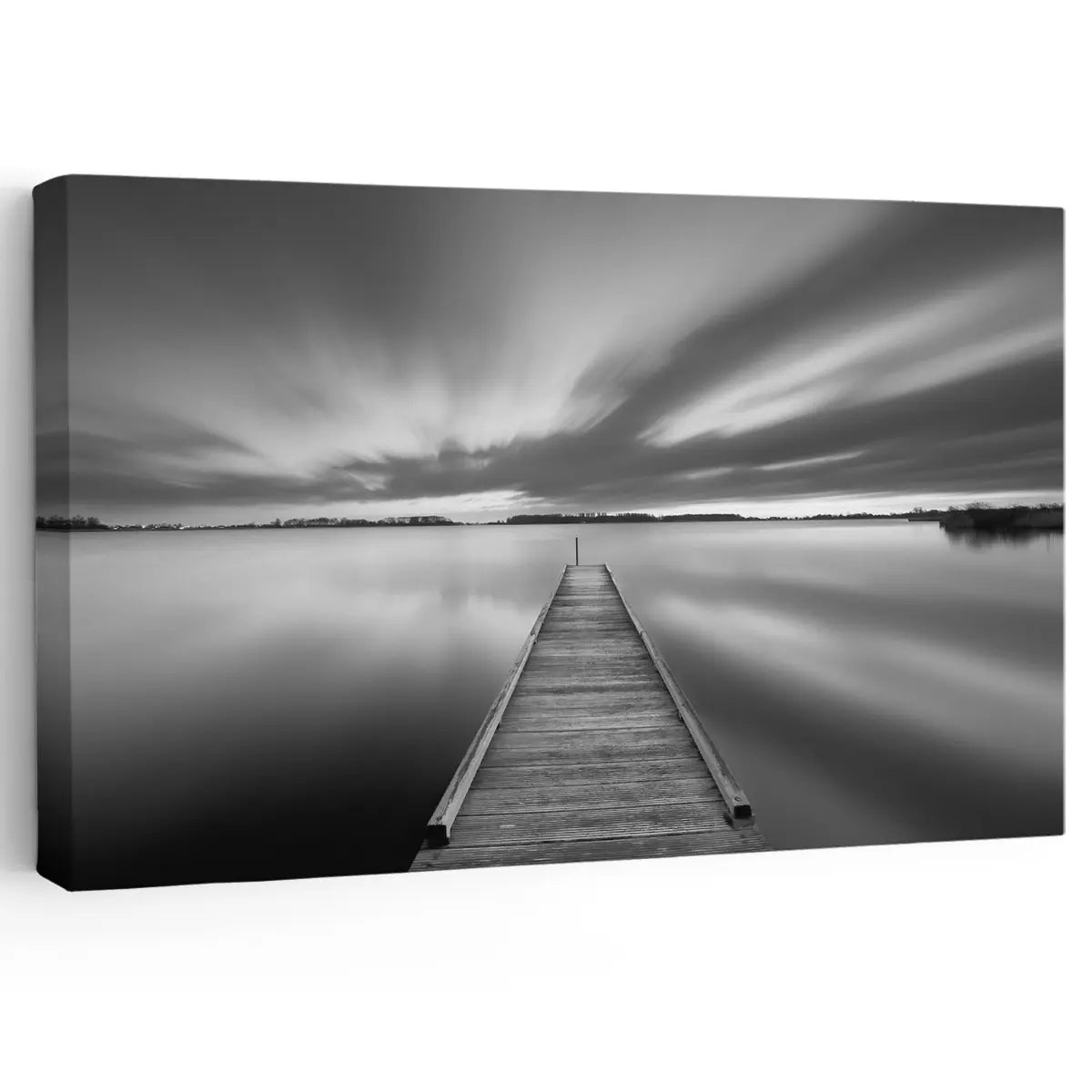 Large ocean artwork featuring a pier scene, perfect for ocean canvas wall art lovers.