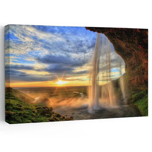 Seljalandsfoss Waterfalls Wall Art Canvas