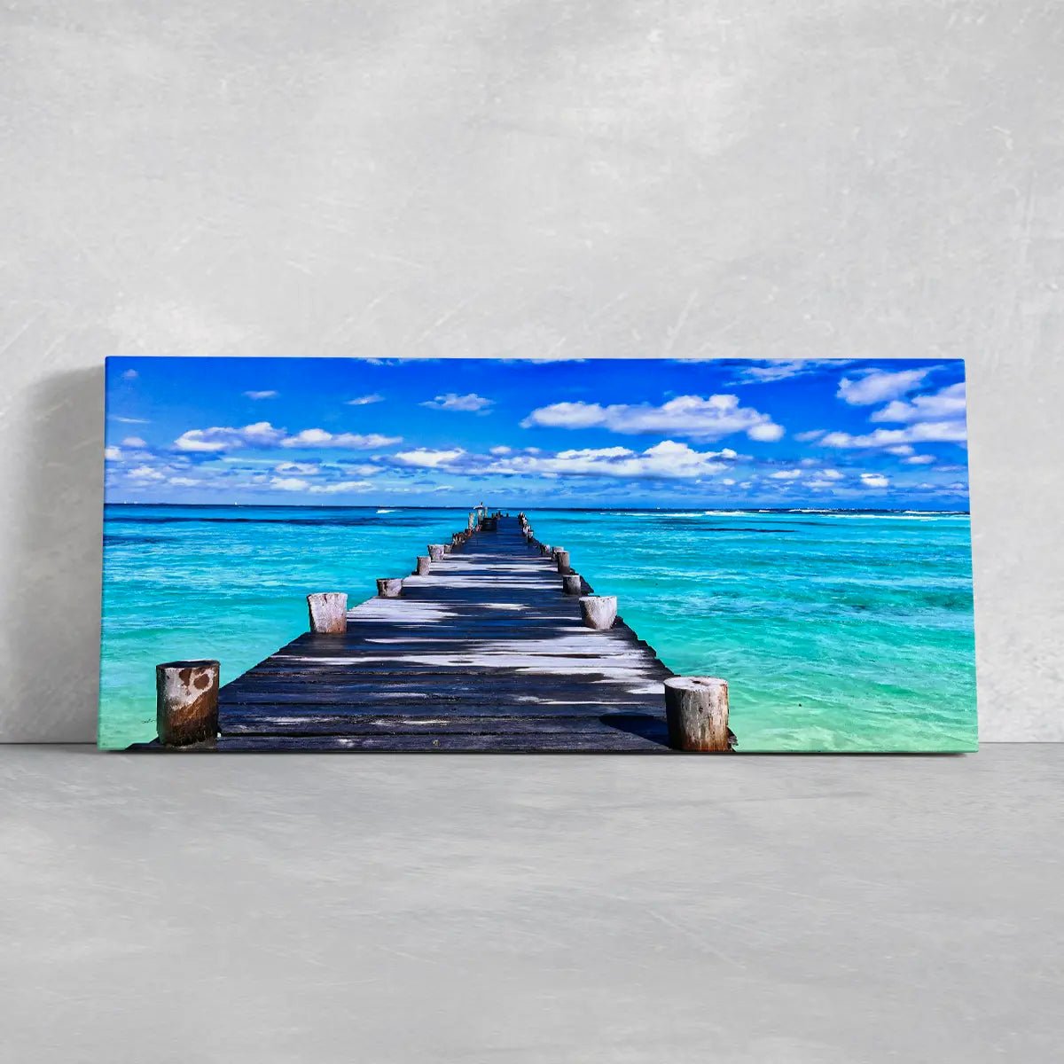 Beach and coastal wall decor featuring a scenic ocean dock.