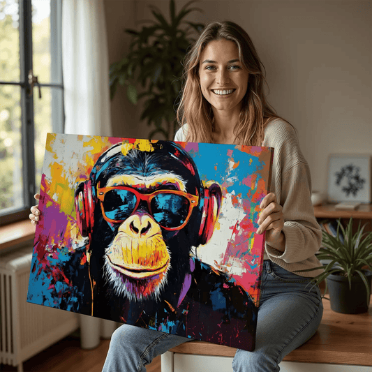 DJ Monkey Graffiti Canvas Wall Art-Stunning Canvas Prints