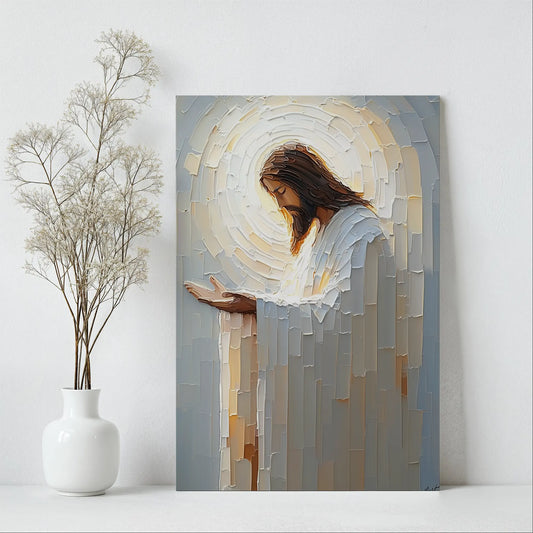 Painting Of Jesus Praying - Abstract Christian Wall Art