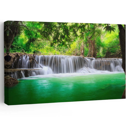 Erawan Waterfall Wall Art Canvas