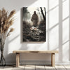 Jesus leaving the 99 to find lost sheep painting, Christian framed wall decor, faith print.