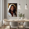 Jesus Christ smiling framed canvas, religious wall decor, Christian framed artwork, faith canvas wall art