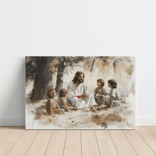 Jesus Teaching The Kids Wall Art Canvas-Stunning Canvas Prints