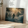 Jesus walking on the water artwork, framed religious art, Christian home decor.