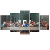 the last supper wall decor, christian canvas wall art for living room, five piece canvas wall art,  religious framed artwork, faith canvas print.