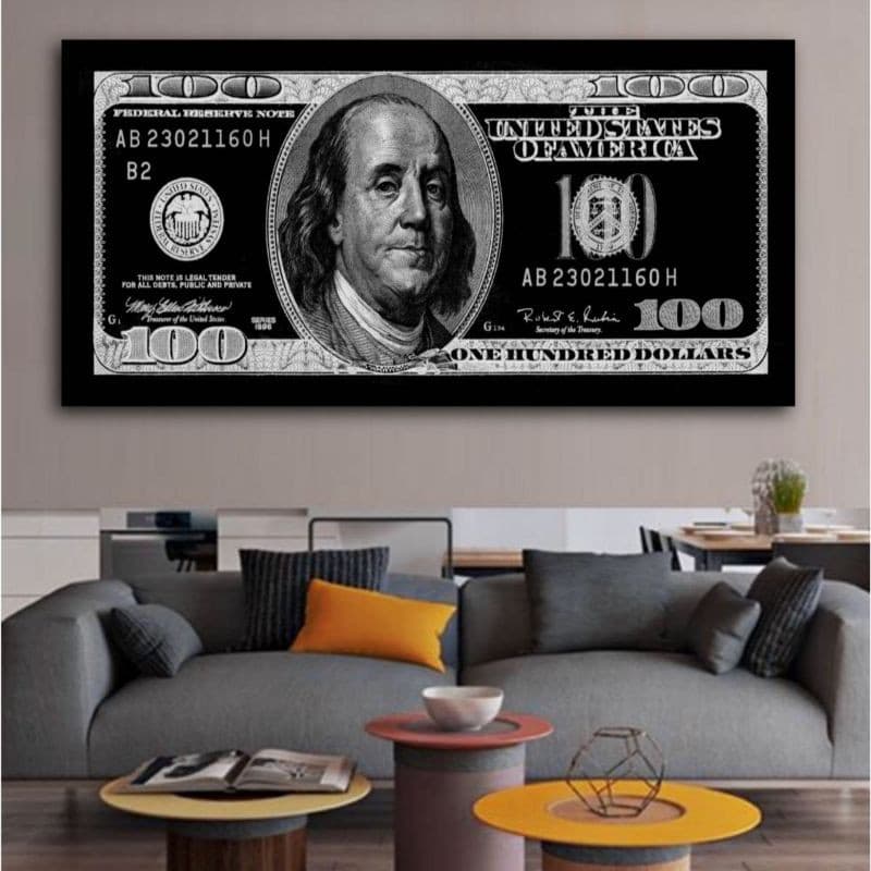 Black 100 Dollar Bill Wall Art: Canvas Prints, Art Prints & Paintings