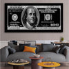 Black 100 Dollar Bill Wall Art Canvas Print-Stunning Canvas Prints