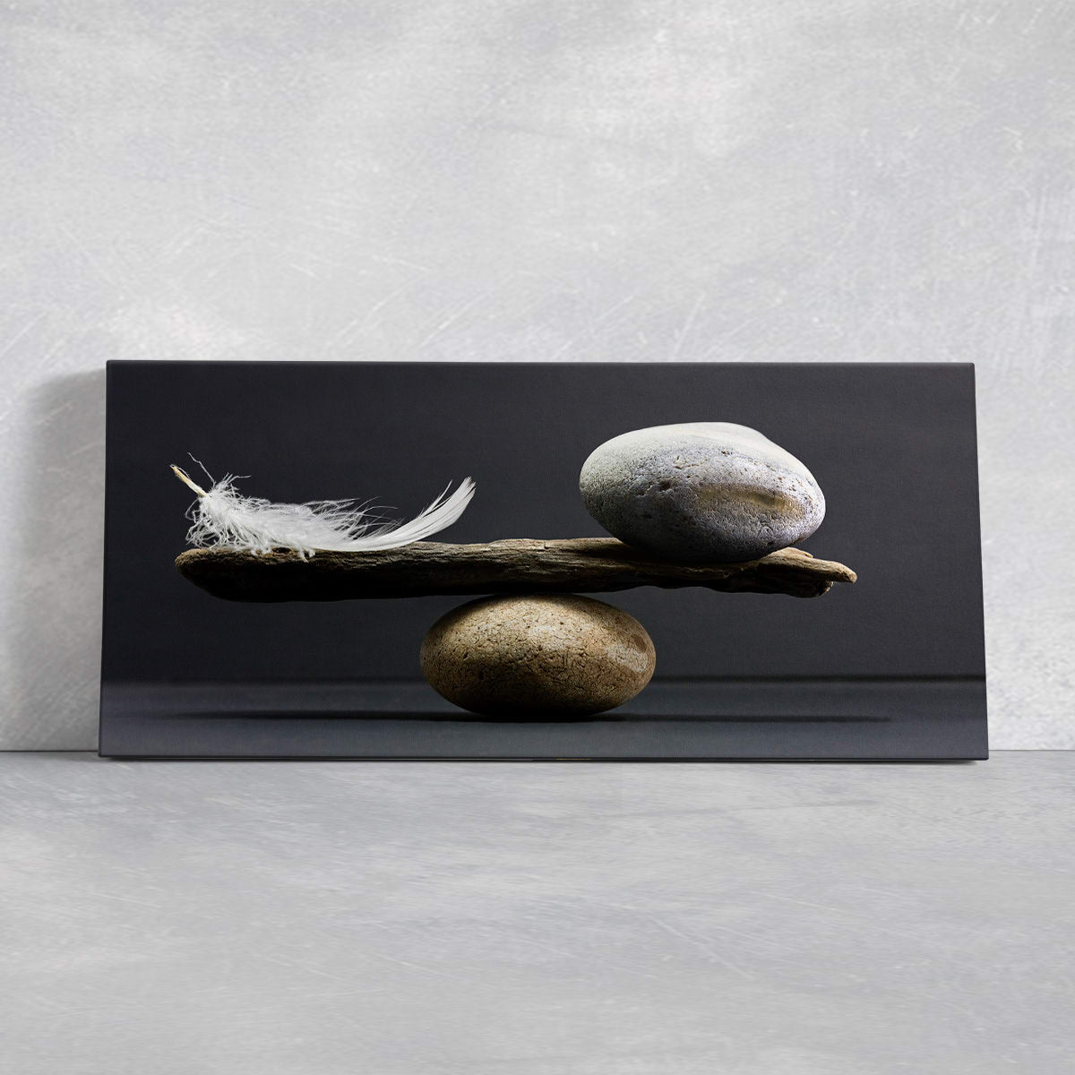 Feather And Stone Balance Wall Art-Stunning Canvas Prints