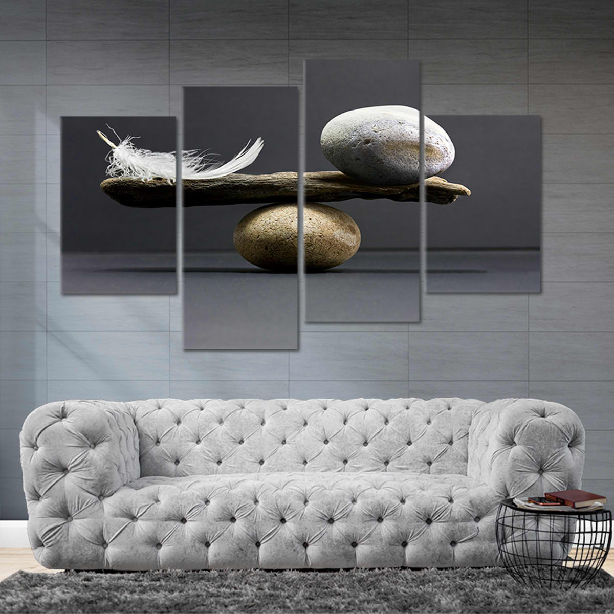 Feather And Stone Balance Wall Art-Stunning Canvas Prints