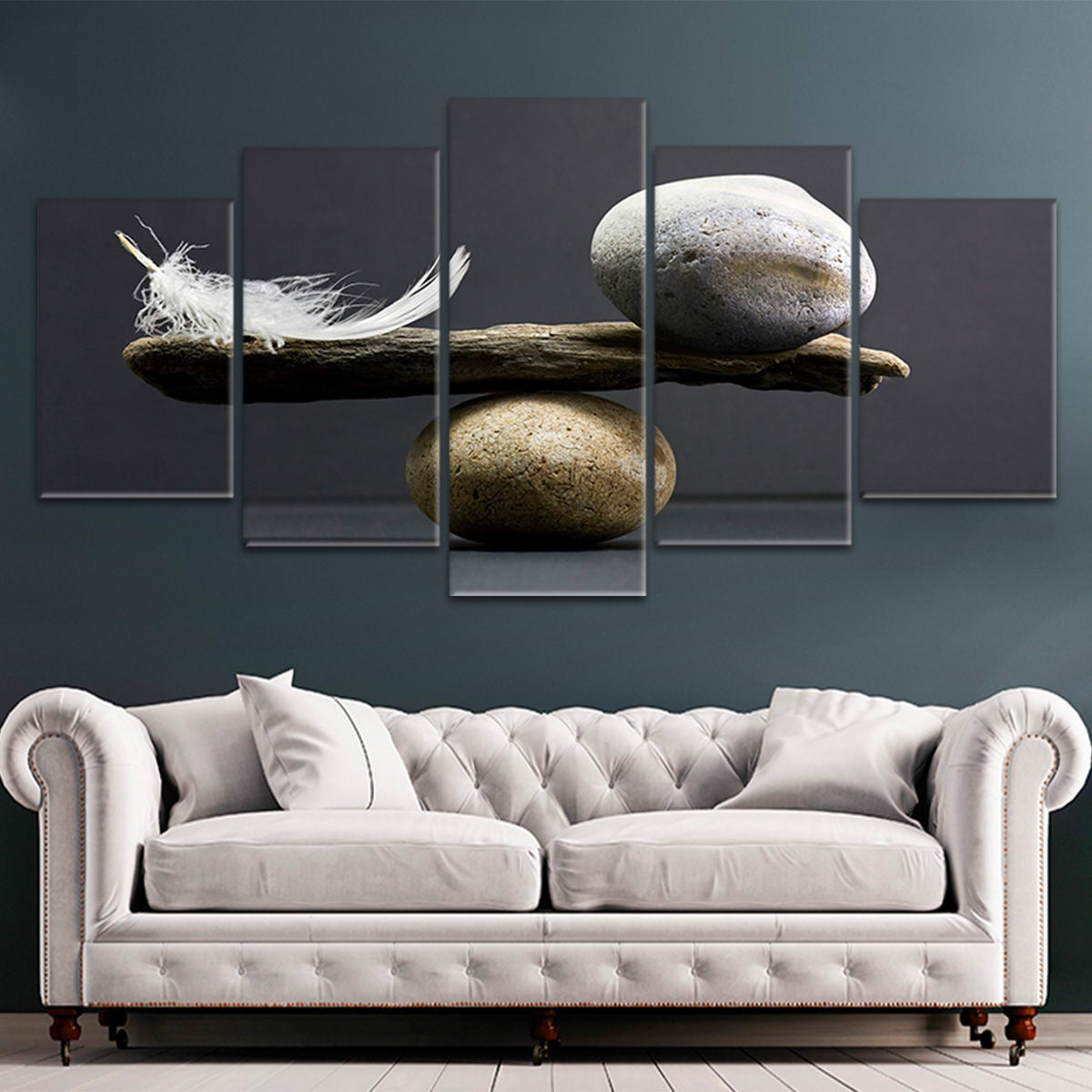 Feather And Stone Balance Wall Art-Stunning Canvas Prints