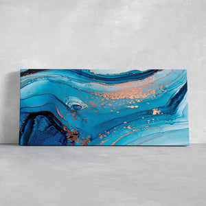 Abstract Blue Ocean Waves Wall Art For Living Room-Stunning Canvas Prints