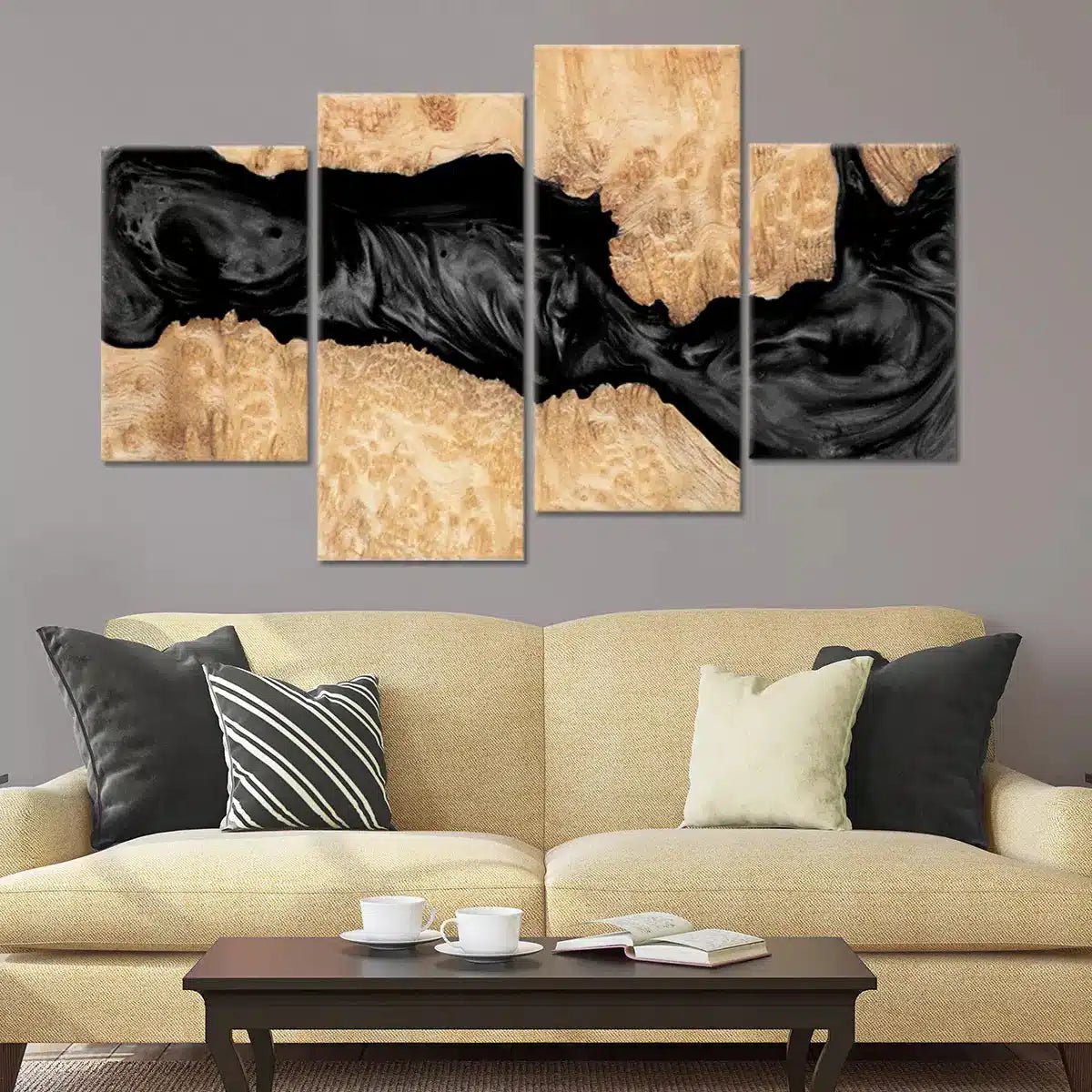 Abstract Black Lava Wall Art-Stunning Canvas Prints