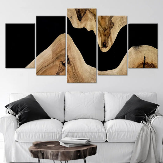 Wooden Wave Abstract Wall Art-Stunning Canvas Prints