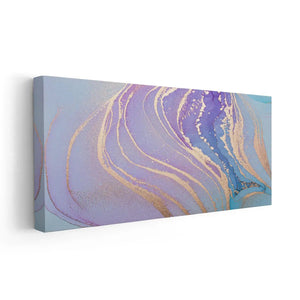 Abstract Purple and Gold Waves Wall Art For Living Room-Stunning Canvas Prints