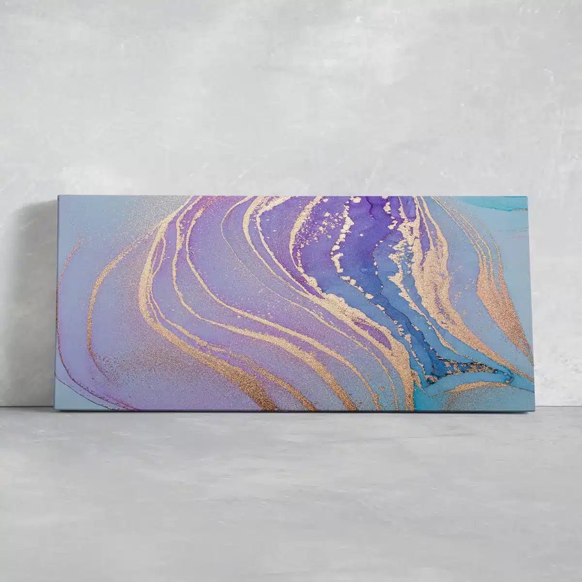 Abstract Purple and Gold Waves Wall Art For Living Room-Stunning Canvas Prints