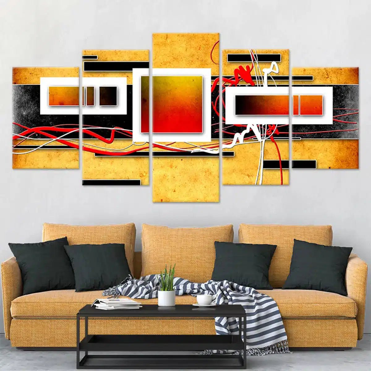 Vivid Orange and Black Wall Art-Stunning Canvas Prints