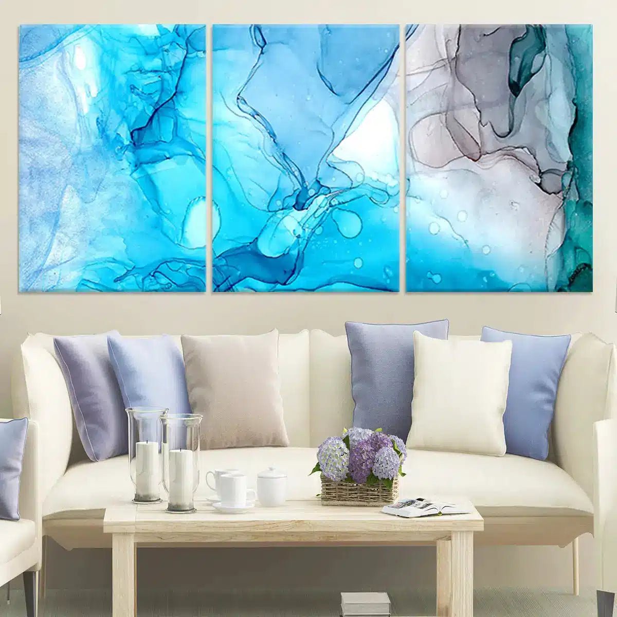 Blue Ocean Abstract Wall Art For Living Room-Stunning Canvas Prints