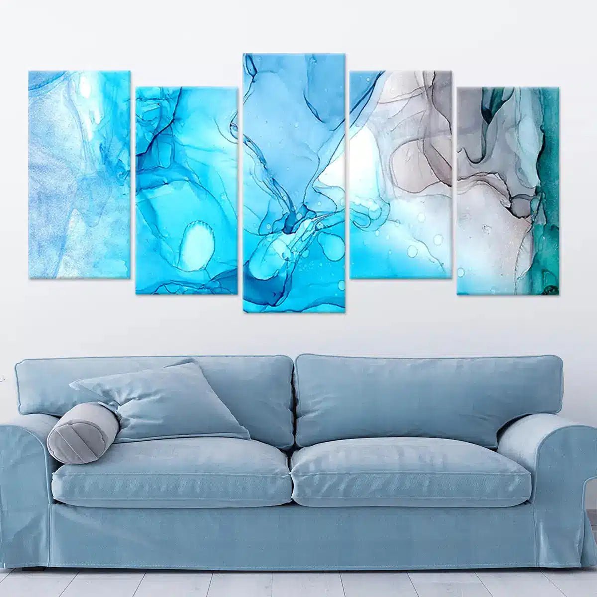 Blue Ocean Abstract Wall Art For Living Room-Stunning Canvas Prints