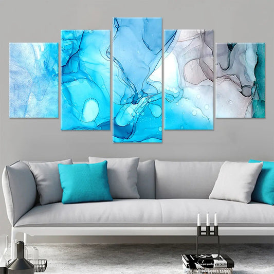 Blue Ocean Abstract Wall Art For Living Room-Stunning Canvas Prints