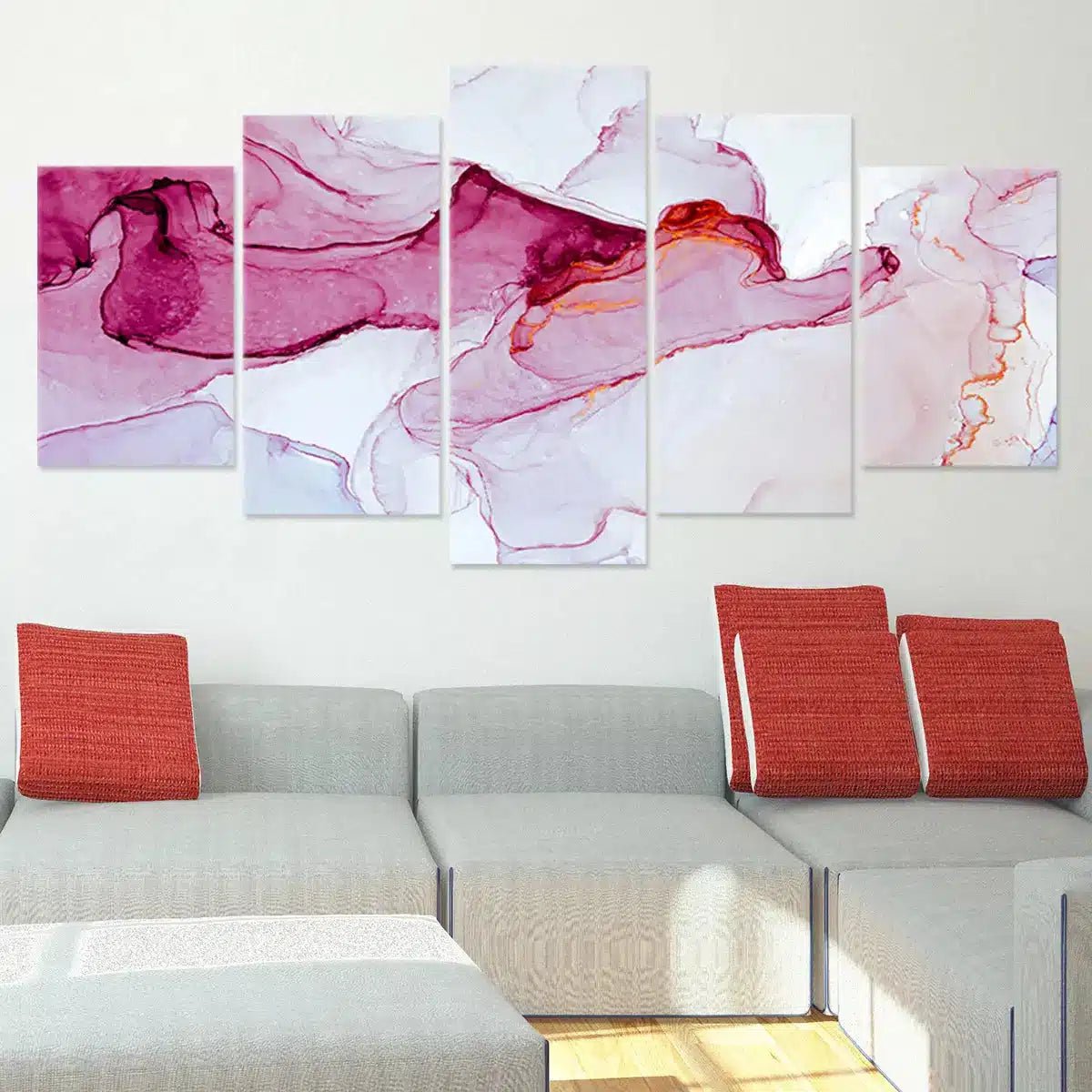 Red Ink Art Abstract Wall Art For Living Room-Stunning Canvas Prints