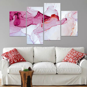 Red Ink Art Abstract Wall Art For Living Room-Stunning Canvas Prints