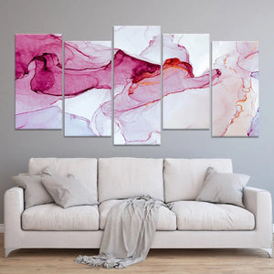 Red Ink Art Abstract Wall Art For Living Room-Stunning Canvas Prints