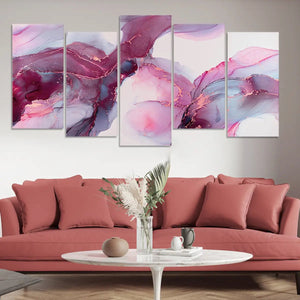 Pink and Purple Abstract Swirl Wall Art-Stunning Canvas Prints