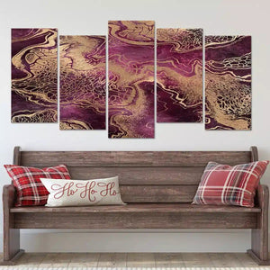 Luxurious Purple and Gold Abstract Wall Art-Stunning Canvas Prints