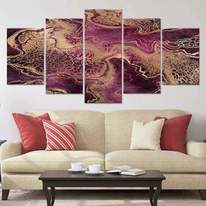 Luxurious Purple and Gold Abstract Wall Art-Stunning Canvas Prints