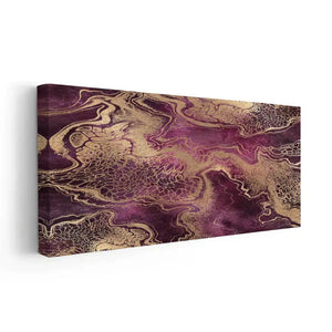 Luxurious Purple and Gold Abstract Wall Art-Stunning Canvas Prints