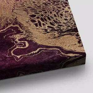 Luxurious Purple and Gold Abstract Wall Art-Stunning Canvas Prints