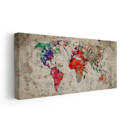 Abstract World Map Wall Art Canvas Print-Stunning Canvas Prints