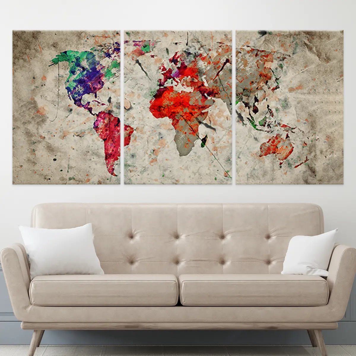 Abstract World Map Wall Art Canvas Print-Stunning Canvas Prints