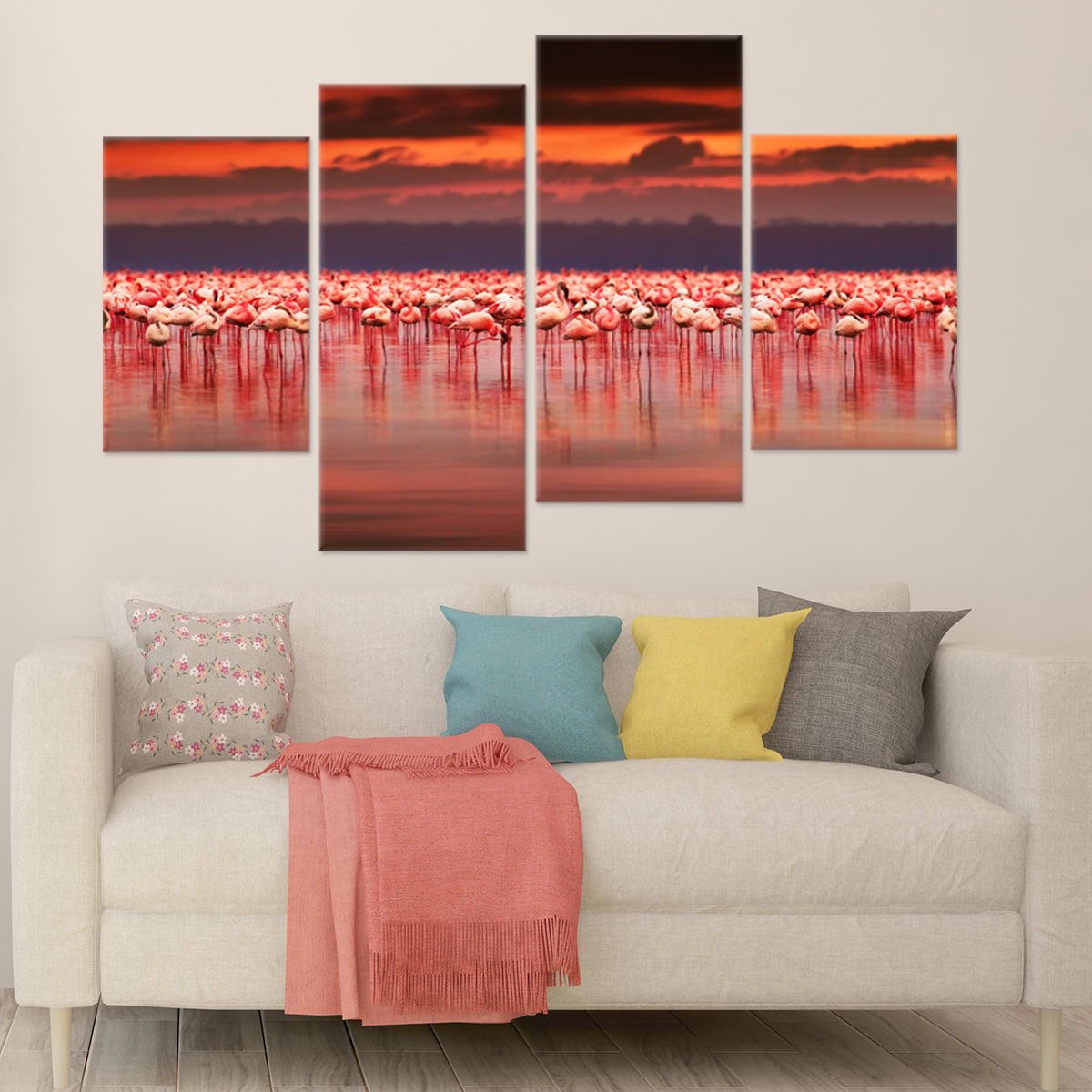 Pink Flamingos Wall Art Canvas-Stunning Canvas Prints