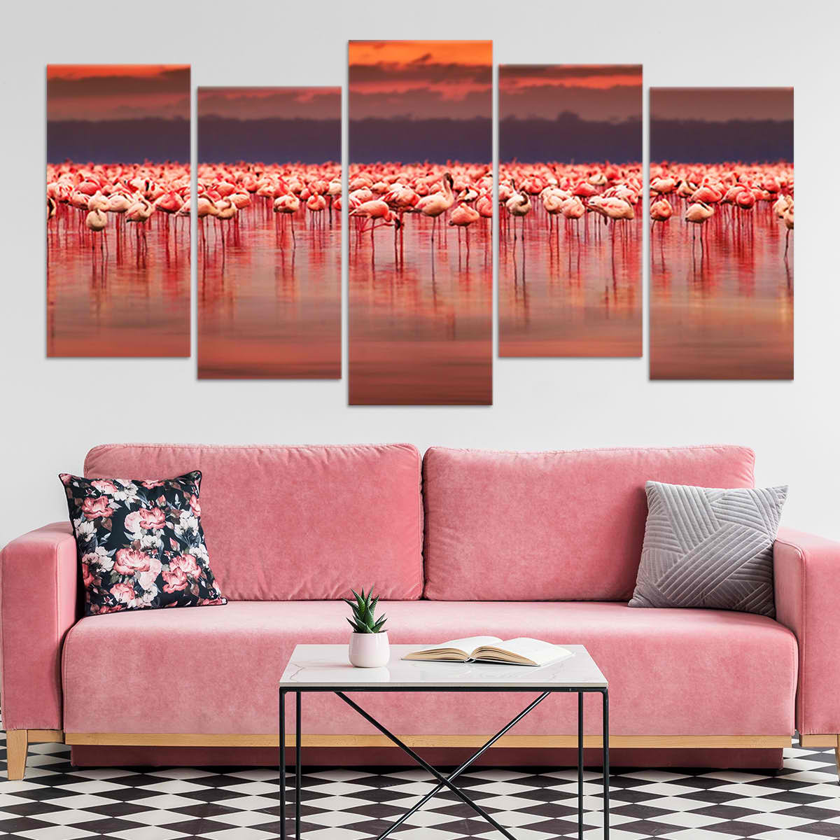 Pink Flamingos Wall Art Canvas-Stunning Canvas Prints