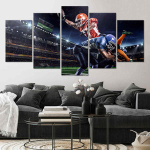 American football player in action on the stadium Wall Mural Wallpaper