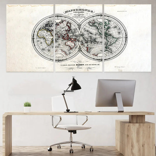 Antique World Map Wall Art Canvas Print-Stunning Canvas Prints