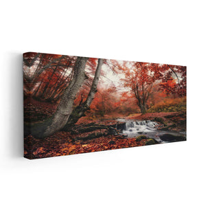 Red Autumn Forest Wall Art Canvas-Stunning Canvas Prints