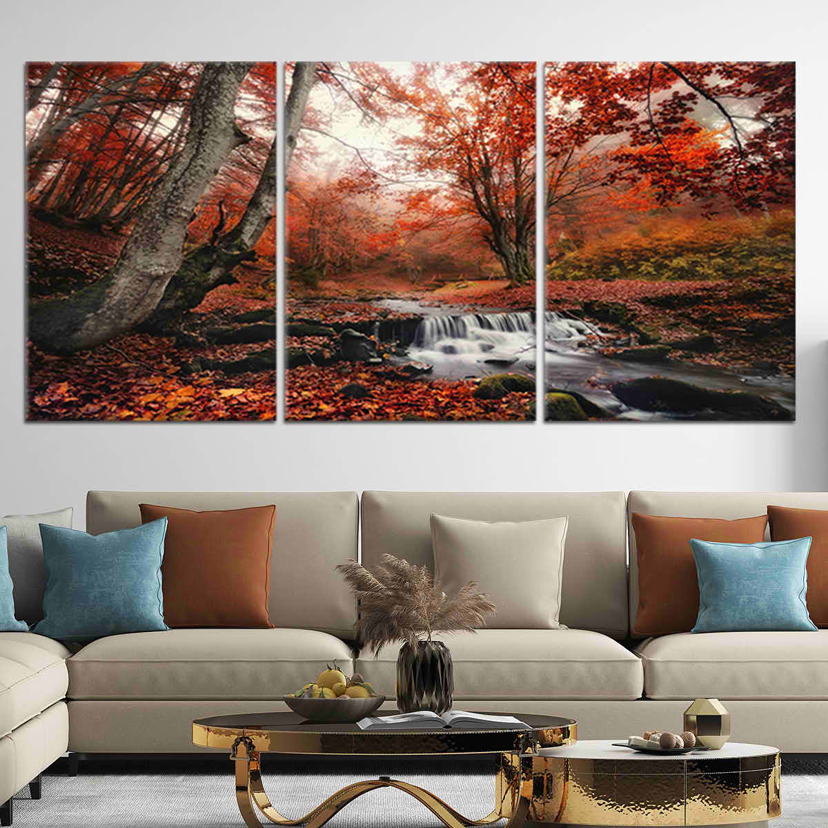 Red Autumn Forest Wall Art Canvas-Stunning Canvas Prints