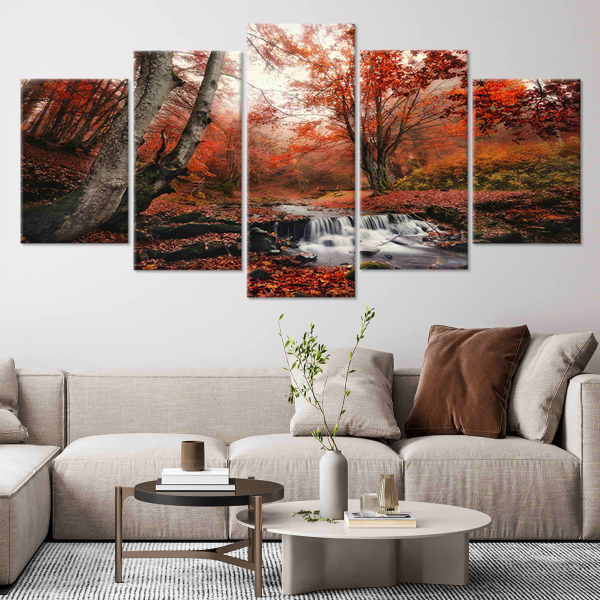 Red Autumn Forest Wall Art Canvas-Stunning Canvas Prints